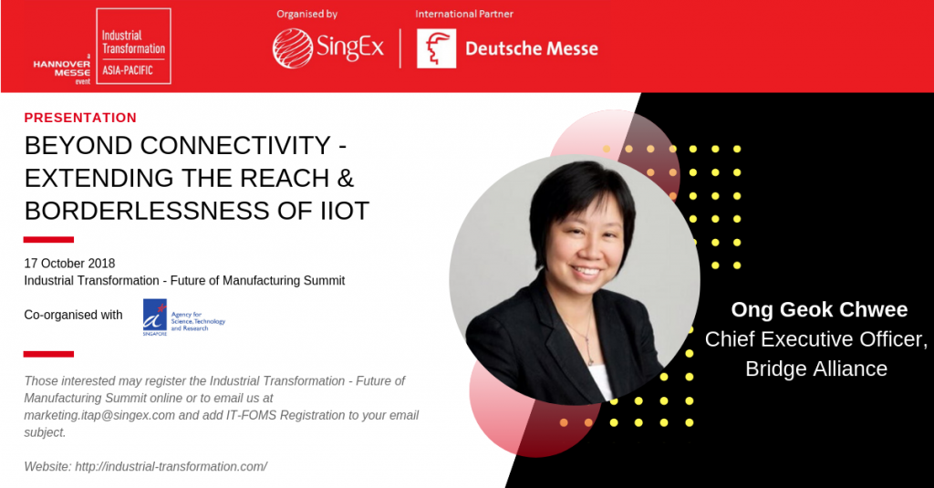 Ong Geok Chwee presenting on Beyond Connectivity - Extending the Reach & Borderlessness of IIoT